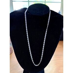 Vintage Silver-Plated Byzantine Chain 23" Long Barrel Clasp